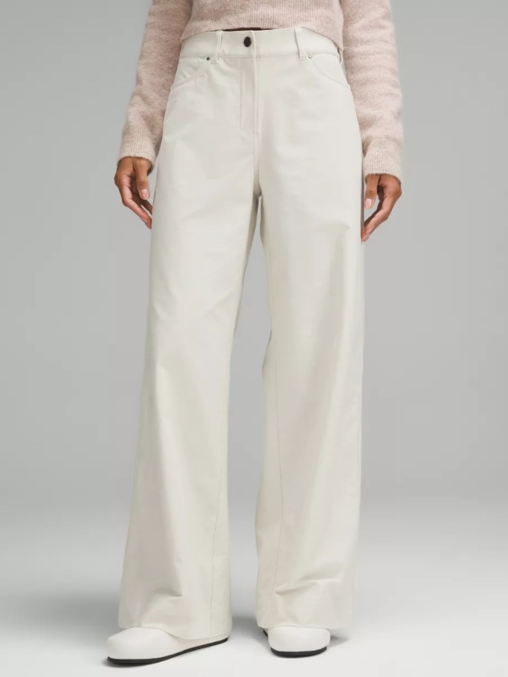 Lululemon City Sleek 5 Pocket High-Rise Wide-Leg Pant White Women's Size 33